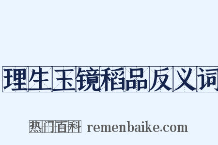 理生玉镜稻品反义词是什么意思的图片